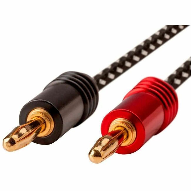 Monoprice, Inc. 34311 Cable de Altavoz Monoprice, Trenzado con Conectores Banana, 2 Conductores, 14AWG, 20ft