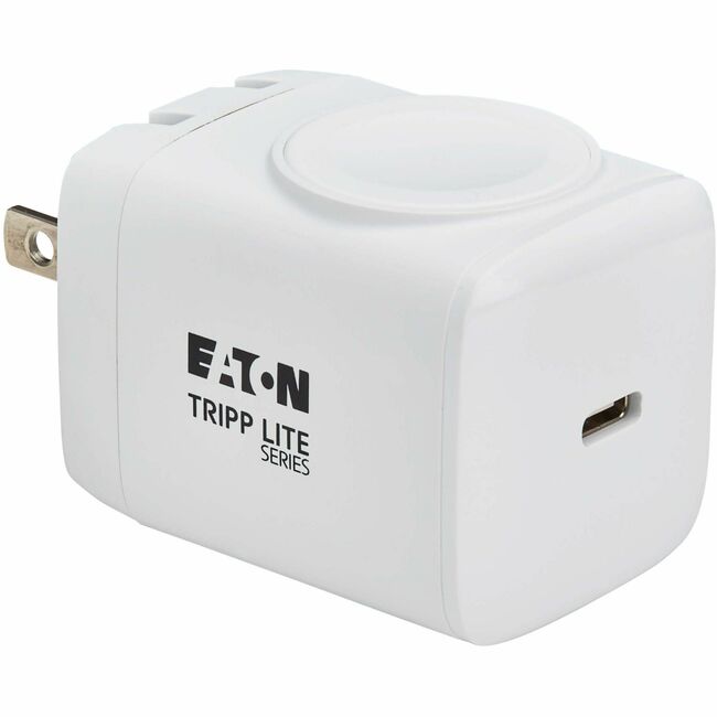 Eaton U280MS-2N1-WH2 Cargador de Pared y Viaje Eaton Tripp Lite Series 30W USB-C con Almohadilla para Apple Watch - Certificado MFi, Diseño Compacto de 1 Puerto - Blanco