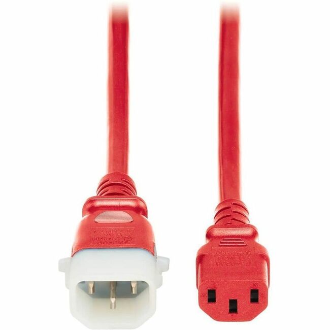 Eaton P005-E10-ARD-6 Tripp Lite Series PDU Power Cords, C13 to P-Lock C14 - Heavy-Duty, 15A, 250V, 14 AWG, 10 ft. (3.1 m), Red, 6 Pack