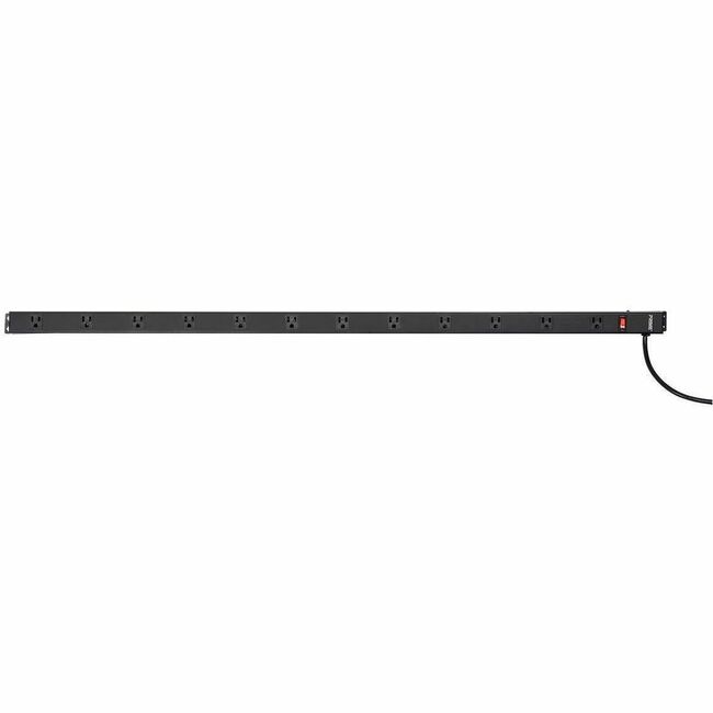 Monoprice, Inc. 27847 Monoprice Regleta de Energía Metal de 12 Salidas 4ft con Cable de 6ft, Negro