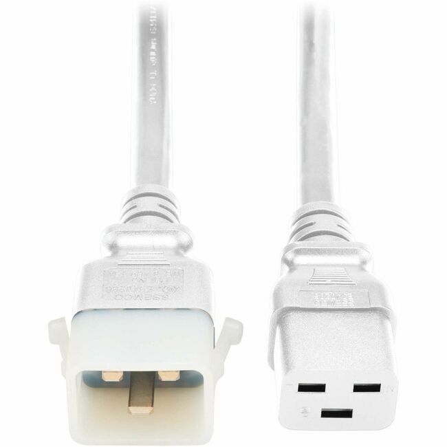 Eaton P036-E03-AWH-6 Tripp Lite Series PDU Power Cords, C19 to P-Lock C20 - Heavy-Duty, 20A, 250V, 12 AWG, 3 ft. (0.9 m), White, 6 Pack