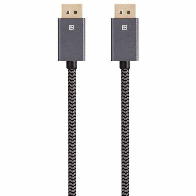 Monoprice, Inc. 40788 Monoprice DisplayPort 1.4 EasyPlug Cable Trenzado de Nylon, 6 pies, Gris (Paquete de 10)