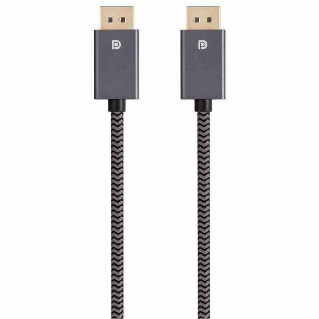 Monoprice, Inc. 40789 Cable Nylon Trenzado Monoprice DisplayPort 1.4 EasyPlug, 10ft, Gris (Paquete de 10)