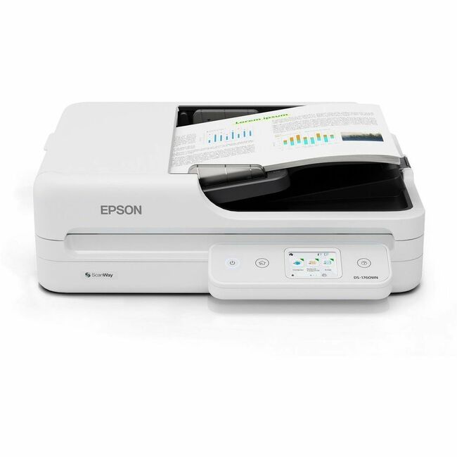 Epson Scanner B11B274201 Escáner Epson DS-1760WN de Cama Plana/ADF - 1200 dpi Óptico - Negro, Blanco