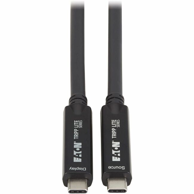 Eaton U420F-7P5M Tripp Lite Series USB-C a USB-C Cable de Fibra Óptica Activa de Función Completa (AOC) - USB 3.2 Gen 2 (10 Gbps), 8K, HDR, 4:4:4, Carga PD de 60W, M/M, Negro, 7.5 m (24.6 ft.)