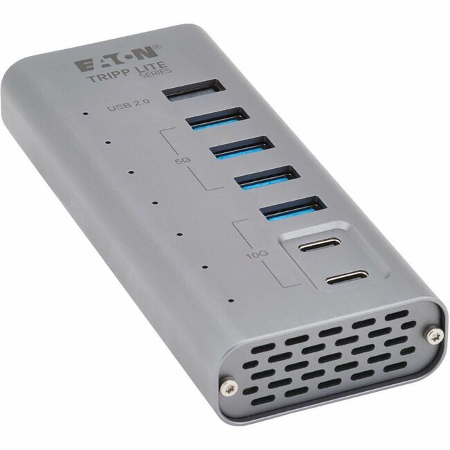 Eaton U360-007-5A2C Concentrador USB-C Eaton Tripp Lite Series de 7 Puertos - USB 3.2 Gen 1 y USB 3.2 Gen 2, 5 Puertos USB-A y 2 Puertos USB-C, Gris