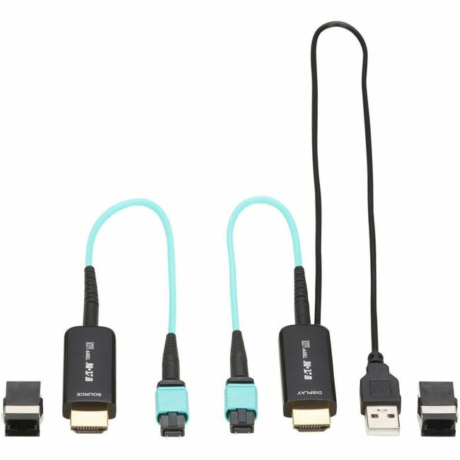 Eaton P568-000-FBR Tripp Lite Series Terminaciones de Extensor HDMI de Fibra para Cable de Fibra Óptica MPO - 4K 60 Hz, 18 Gbps, LSZH, Hasta 328 ft. (100 m)