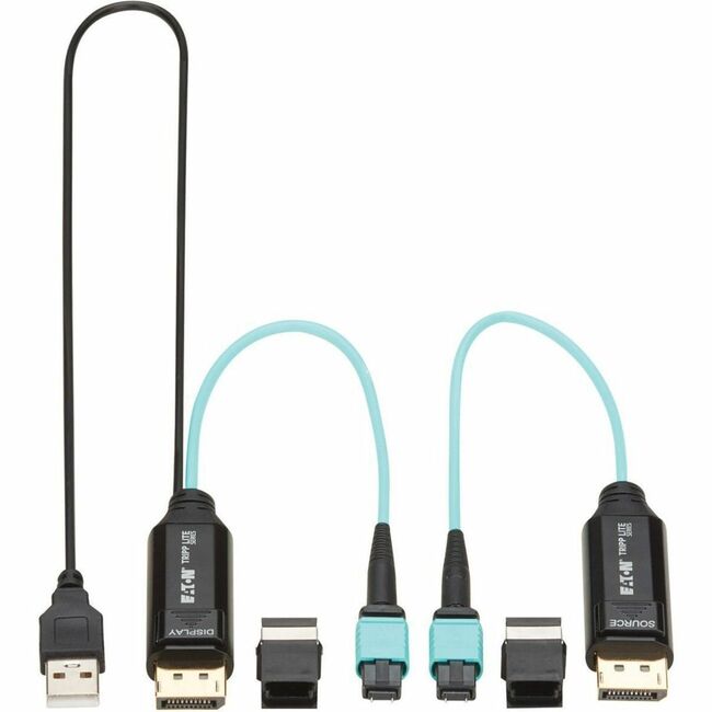 Eaton P580F-000 Tripp Lite Series DisplayPort Fiber Extender Terminations for MPO Fiber Optic Cable - 8K 60 Hz, 32.4 Gbps, LSZH, Up to 328 ft. (100 m)