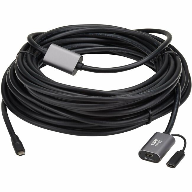 Eaton U330-15M-C2C-C Cable de Extensión Activo Tripp Lite serie USB 3.2 Gen 1 con Carga USB-C USB-C a USB-C M/H 5 Gbps Solo Datos, 15M