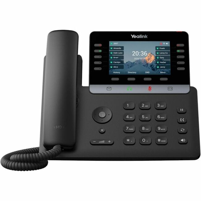Yealink Network Technology CO. 1301010 Yealink T74W IP Phone - Con Cable - Con Cable/Inalámbrico - Bluetooth, Wi-Fi - 10 Conferencias Múltiples - Montable en Pared - Negro