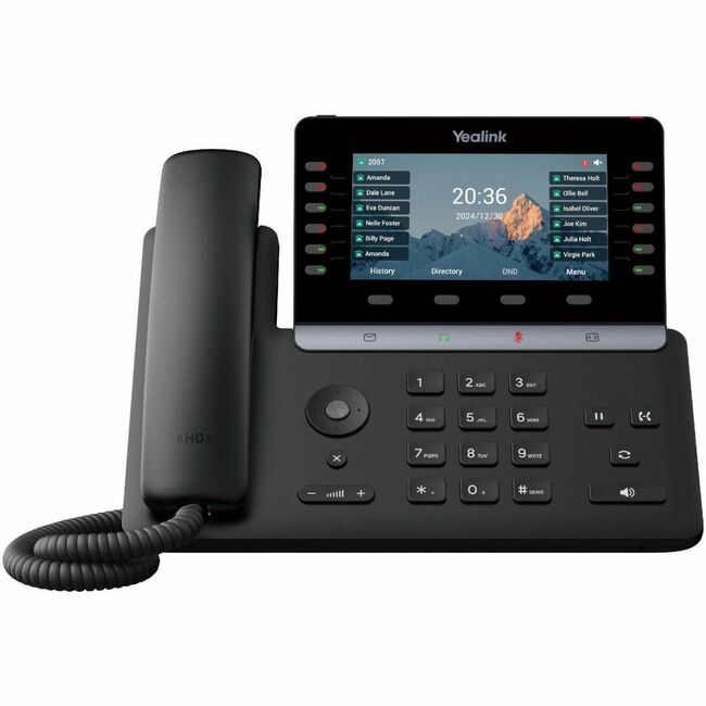 Yealink Network Technology CO. 1301220 Yealink SIP-T85W Teléfono IP - Con Cable - Con Cable/Inalámbrico - Wi-Fi, Bluetooth, DECT - Montable en Pared, Escritorio - Gris Clásico