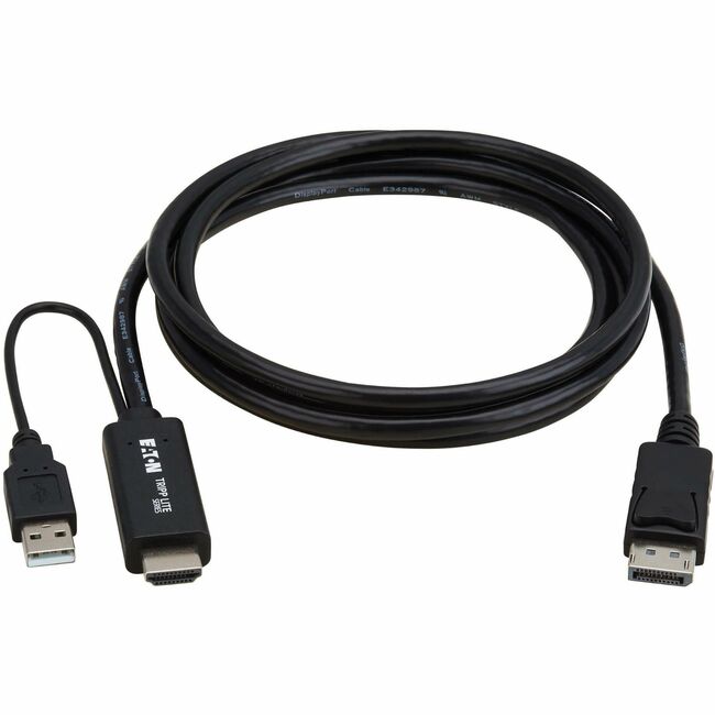 Eaton P567-01M-4K6 Cable adaptador activo Tripp Lite series de HDMI a DisplayPort (M/M) - 4K 60 Hz, alimentación USB, negro, 1 m