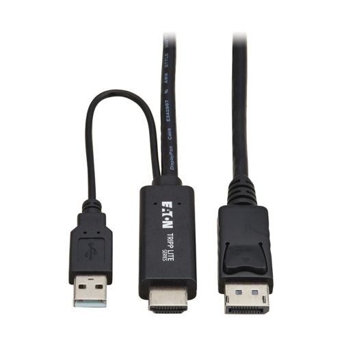 Eaton P567-02M-4K6 Tripp Lite Series HDMI to Displayport Active Adapter Cable (M/M) - 4K 60 Hz, USB
