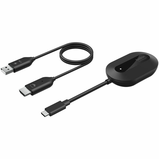 Belkin International INC AVC024DQBK Belkin ConnectAir Adaptador de Video HDMI Inalámbrico - Transmisor USB-C con Receptor USB-A a HDMI - Extensor AV - Negro