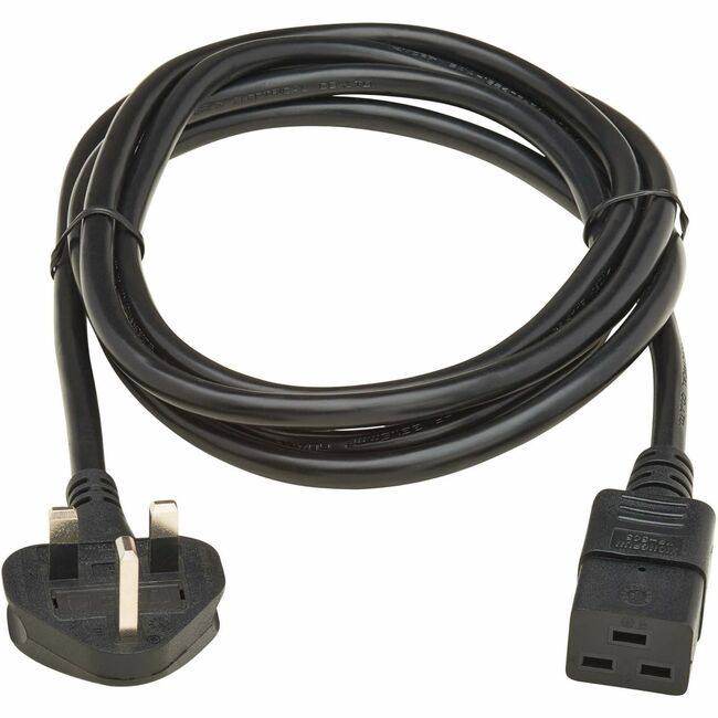 Eaton P052-2P5M-UK Cordón de Alimentación para Computadora Eaton Tripp Lite Series Reino Unido, BS 1363 a C19 - 13A, 250V, H05VV-F, 2.5 m (8.2 ft.), Negro