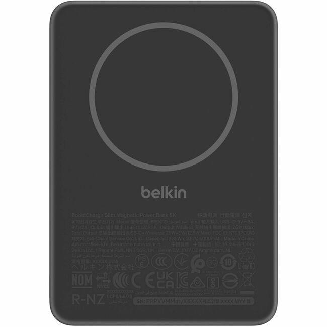 Belkin International INC BPD010FQBK Belkin BoostCharge Slim Magnetic Power Bank 5K