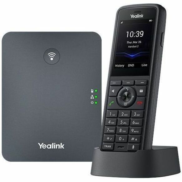 Yealink Network Technology CO. 1302036 Yealink W79P Pro Teléfono IP - Inalámbrico - Inalámbrico - DECT, Bluetooth - 3 Conferencias Múltiples - De Escritorio, Montable en Pared - Gris Clásico, Negro