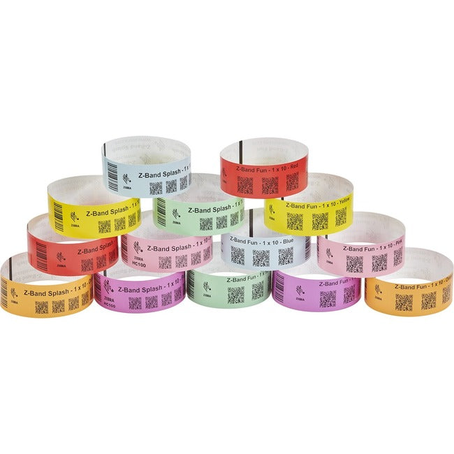 Strategic Sourcing-zebra 10012713-6K Zebra Wristband Polypropylene 1 x 10in Direct Thermal Zebra Z-Band Fun Orange 1 in core
