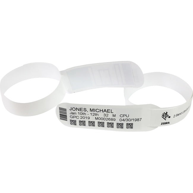 Strategic Sourcing-zebra 10015358K Zebra Z-Band UltraSoft Wristband Cartridge Kit (White)