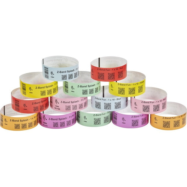 Strategic Sourcing-zebra 10012712-5 Zebra Pulsera Polipropileno 1 x 10in Térmica Directa Zebra Z-Band Fun Rosa 1 in core