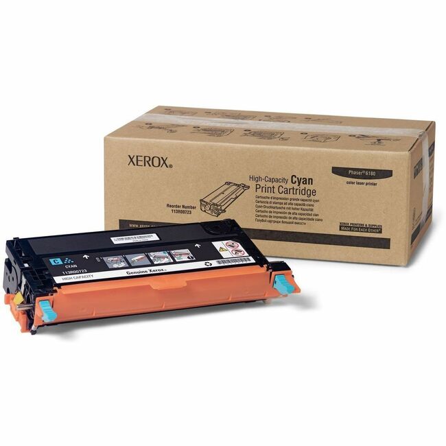 Xerox 113R00723 Genuine Phaser™ 6180/6180MFP Cartucho de Tóner Cian de Alta Capacidad (6000 Páginas) - 113R00723