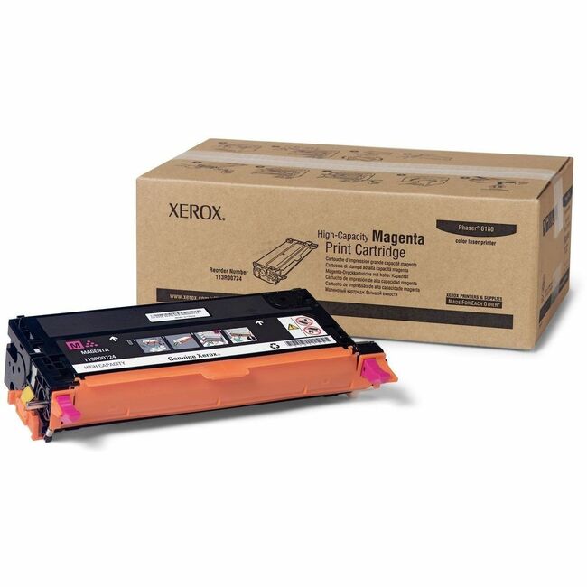 Xerox 113R00724 Cartucho de Tóner Magenta de Alta Capacidad Xerox Genuine Phaser™ 6180/6180MFP (6000 Páginas) - 113R00724