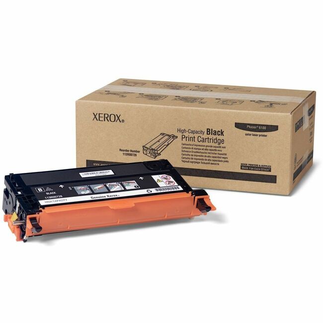 Xerox 113R00726 Genuine Phaser™ 6180/6180MFP Cartucho de Tóner Negro de Alta Capacidad (8000 Páginas) - 113R00726