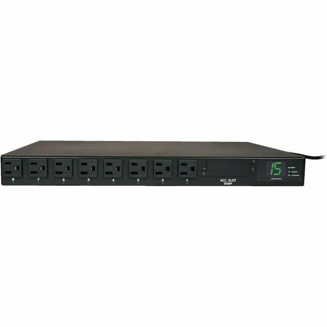 Eaton PDUMH15AT Tripp Lite by Eaton PDU 1.4kW Monofásico Medidor Local Conmutador de Transferencia Automática PDU 2 120V 5-15P 15A Entradas 8 5-15R Salidas 1U TAA