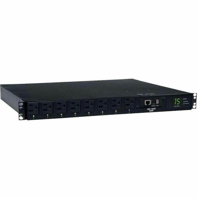 Eaton PDUMH15ATNET Tripp Lite by Eaton PDU 1.4kW Monofásico Conmutado Transferencia Automática PDU 2 120V 5-15P 15A Entradas 8 5-15R Salidas 1U TAA