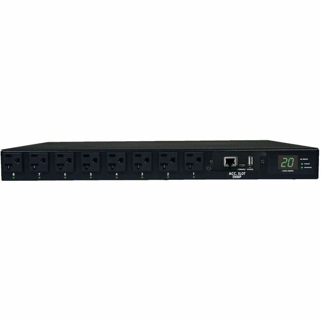 Eaton PDUMH20ATNET Tripp Lite by Eaton PDU 1.9kW Single-Phase Switched Automatic Transfer Switch PDU 2 120V L5-20P / 5-20P Inputs 16 5-15/20R Outputs 1U TAA