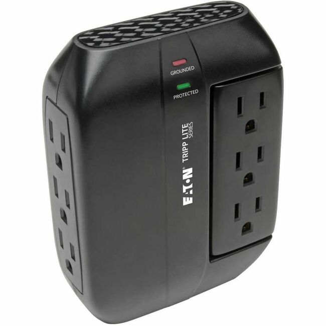 Eaton SWIVEL6 Tripp Lite Series Protect It! Protector contra picos con 3 tomas giratorias, 3 tomas estacionarias laterales, conexión directa, 1200 julios