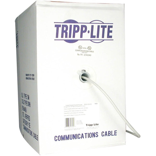 Eaton N028-01K-GY Tripp Lite Series Cat5e 350 MHz Solid Core Outdoor-Rated (UTP) PVC Bulk Ethernet Cable, PoE - Gray, 1000 ft. (304.8 m)