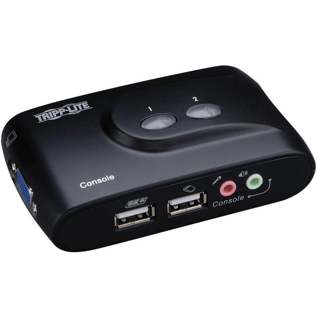 Eaton B004-VUA2-K-R Tripp Lite by Eaton Conmutador KVM USB Compacto de Escritorio de 2 Puertos con Audio y Kit de Cables