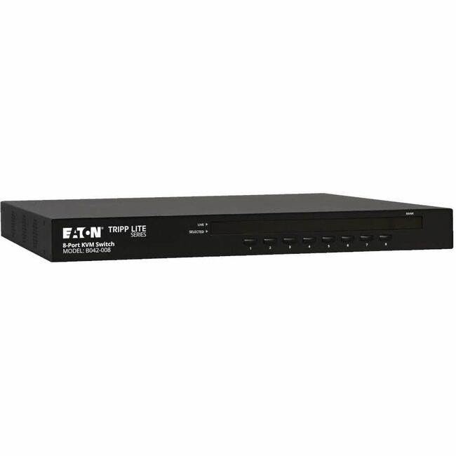 Eaton B042-008 Tripp Lite by Eaton Conmutador KVM Montado en Bastidor 8 Puertos / USB / PS2 con Pantalla en Pantalla 1U