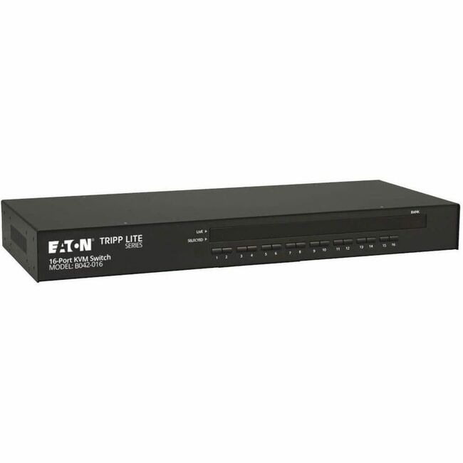 Eaton B042-016 Tripp Lite by Eaton Conmutador KVM Rack-Mount USB/PS2 de 16 Puertos 1U con Pantalla en Pantalla