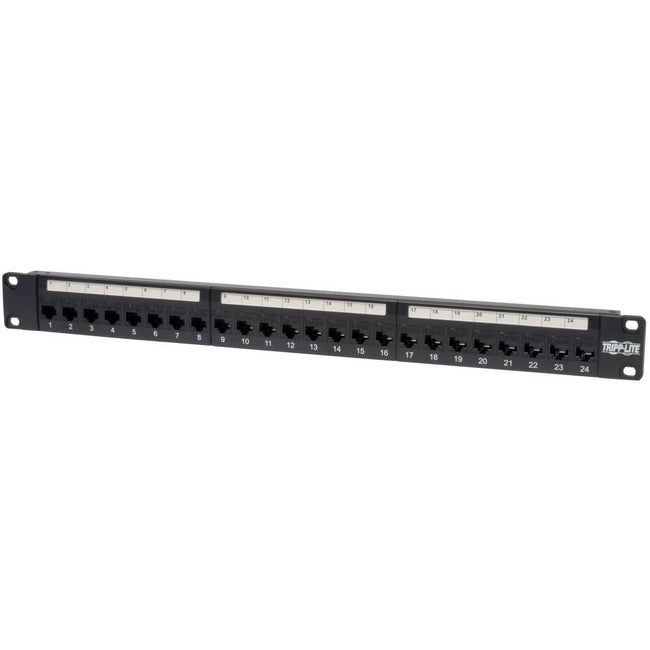 Eaton N054-024 Tripp Lite by Eaton Panel de Parcheo Feedthrough Cat5e Cat5 de 24 Puertos Montaje en Rack 1URM RJ45 Ethernet TAA