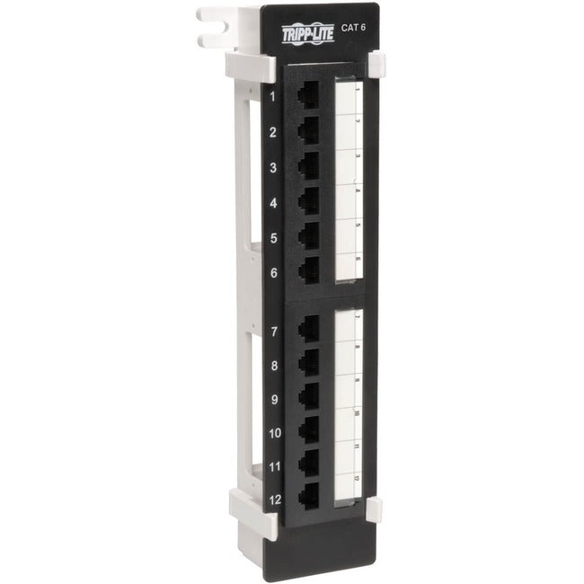 Eaton N250-012 Tripp Lite by Eaton Panel de Parcheo Vertical Montado en Pared Cat6 de 12 Puertos 110 RJ45 TAA GSA