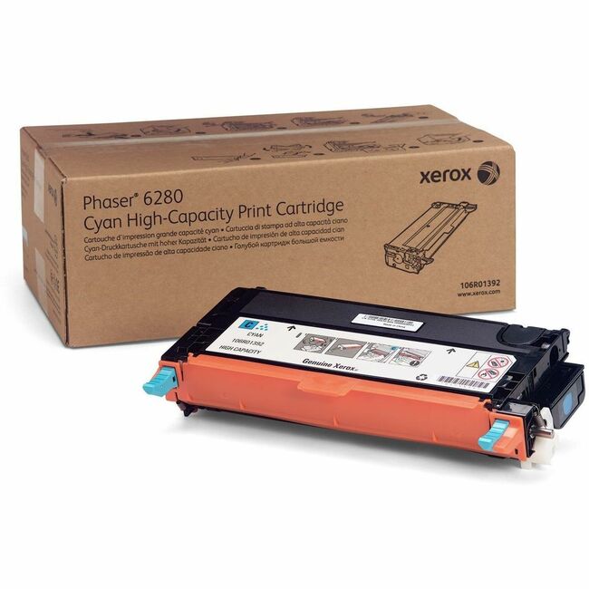 Xerox 106R01392 Genuine Phaser™ 6280 Cartucho de Tóner Cyan de Alta Capacidad (5900 Páginas) - 106R01392