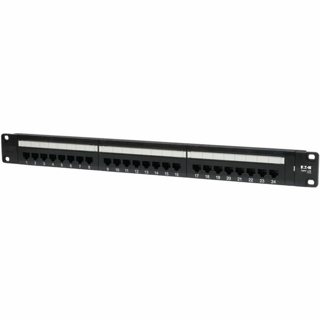 Eaton N052-024 Tripp Lite by Eaton Panel de Parcheo Montable en Bastidor Cat5e 24 Puertos 1U 110 568B RJ45 Ethernet TAA