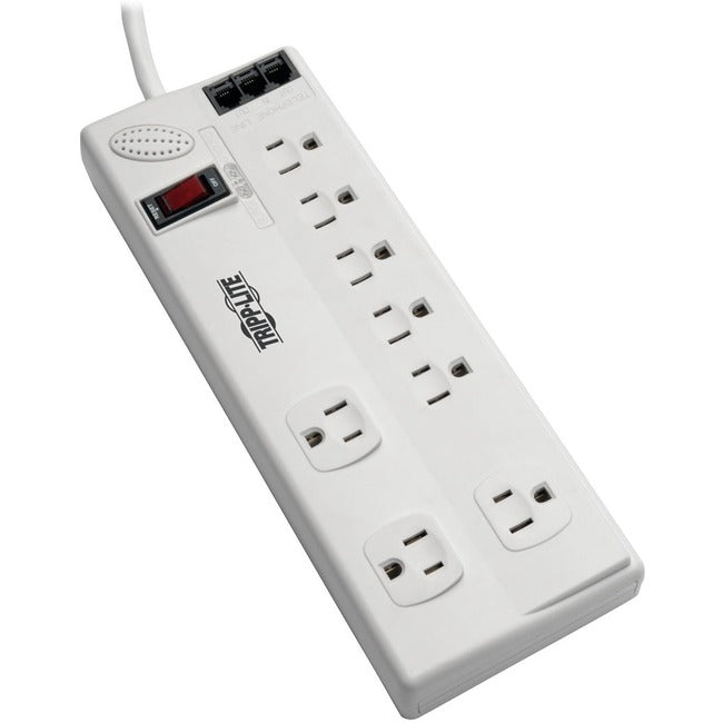 Eaton TLP808TELTAA Tripp Lite by Eaton Protect It! Protector de Sobretensión de 8 Salidas para Computadora Cable de 8 ft. (2.43 m) 3150 Joules Protección Tel/Módem/Fax TAA