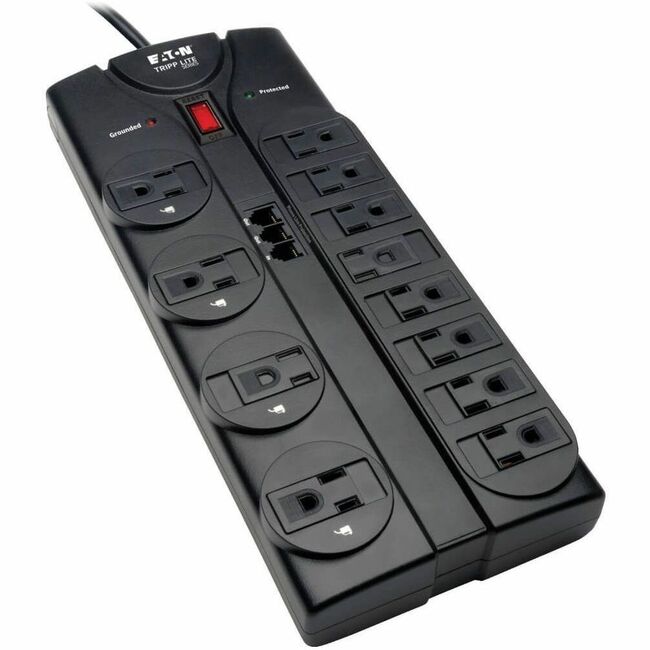 Eaton TLP1208TEL Tripp Lite by Eaton Protect It! Protector Contra Picos de 12 Salidas Cable de 8 pies (2.43 m) 2160 Julios Protección Tel/Módem