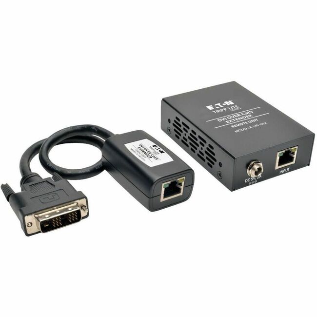 Eaton B140-101X Kit Extensor Activo DVI sobre Cat5/6 de la Serie Eaton Tripp Lite, Transmisor/Receptor Tipo Caja para Video, Hasta 200 ft. (60 m), TAA