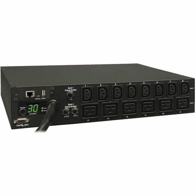 Eaton PDUMH30HV19NET Tripp Lite by Eaton PDU 5.5kW Monofásico Switched PDU - Interfaz LX 208/230V Salidas (8 C13 & 6 C19) Entrada L6-30P Cordón de 15 ft. (4.57 m) Montaje en Rack 2U TAA