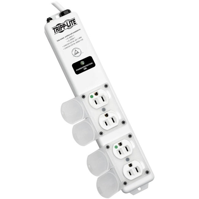 Eaton SPS415HGULTRA Tripp Lite by Eaton Safe-IT UL 60601-1 Protector de Sobretensión de Grado Médico para Área de Cuidado del Paciente 4 Tomas de Grado Hospitalario Cordón de 15 ft. Protección Antimicrobiana