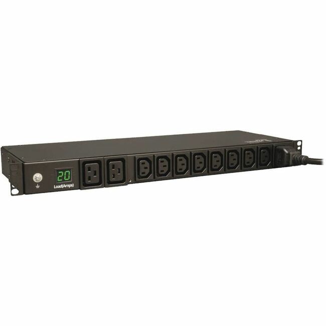 Eaton PDUMH20HV Tripp Lite by Eaton PDU 3.7kW Single-Phase Local Metered PDU 208/230V (8 C13 & 2 C19) C20 / L6-20P Adapter 12 ft. (3.66 m) Cord 1U Rack-Mount TAA