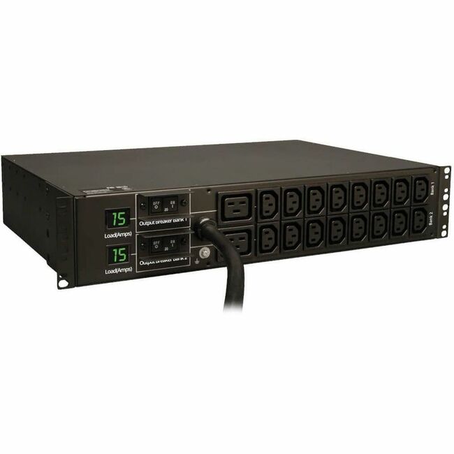 Eaton PDUMH30HV PDU Tripp Lite by Eaton 5.5kW Monofásico Medidor Local 208/230V Salidas (16 C13 y 2 C19) L6-30P Cable 12 ft. (3.66 m) Montaje en Rack 2U TAA