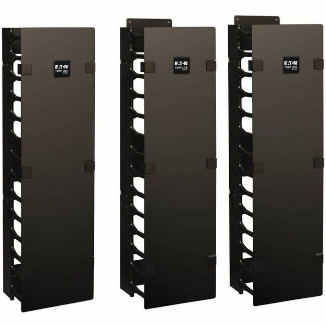 Eaton SRCABLEVRT6 Tripp Lite by Eaton SmartRack Organizador de Cables Vertical de Alta Capacidad de 6 pulgadas (15.24 cm) de Ancho - Conducto de dedo doble con cubierta