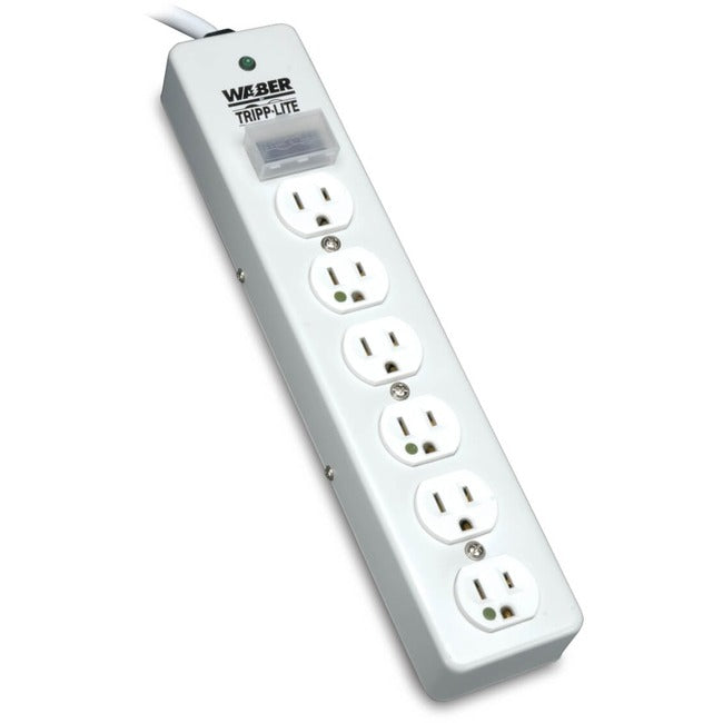 Eaton SPS610HGRA Protector de Sobretensión de Grado Hospitalario de la Serie Eaton Tripp Lite con 6 Salidas de Grado Hospitalario, Cable de 10 ft. (3.05 m), 1050 Julios, UL 1363, No para Salas de Cuidado de Pacientes
