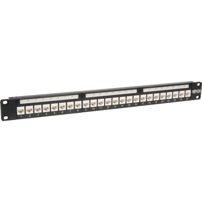 Eaton N250-024-LP Panel de Conexión Cat6/Cat5 de 24 Puertos Perfil Bajo Eaton Tripp Lite Series, Montaje en Bastidor/Pared 1U, TAA