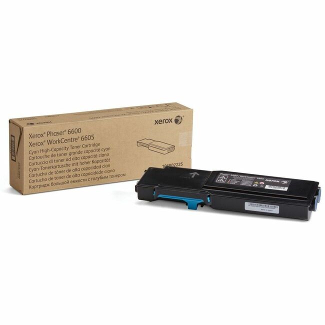 Xerox 106R02225 Cartucho de Tóner Cian de Alta Capacidad Xerox Genuine Phaser™ 6600, WorkCentre™ 6605 (6000 Páginas) - 106R02225